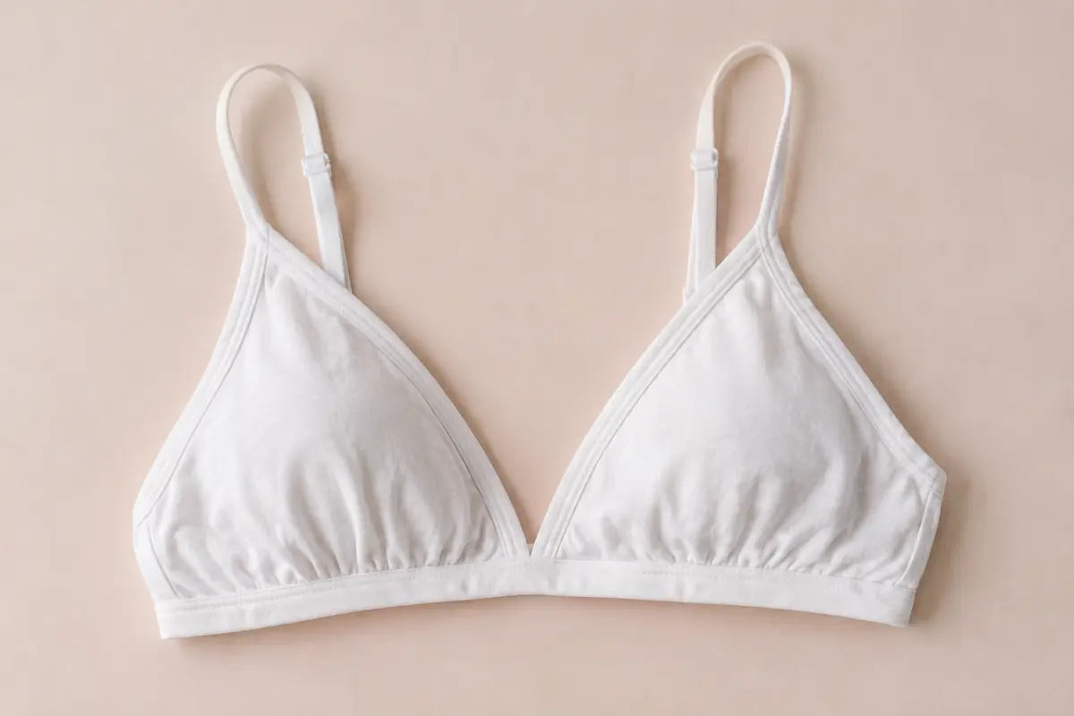 Soutien-gorge blanc Istintiva Laura sans armatures, avec bonnets souples et bretelles réglables